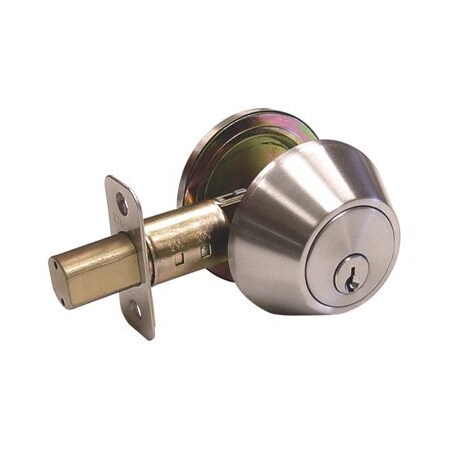 Deltana Home Series HD Single Cylinder Deadbolt W/ Round Rosette Keyed Entry Satin Nickel 7301KA2-15